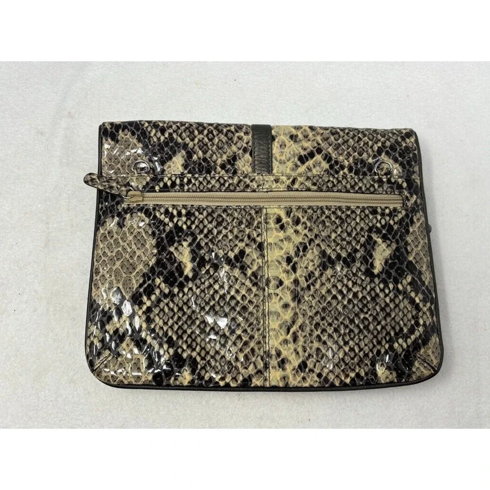 BRIGHTON Foldover Flap Studded Clutch Snake Patent Leather NO STRAP‎